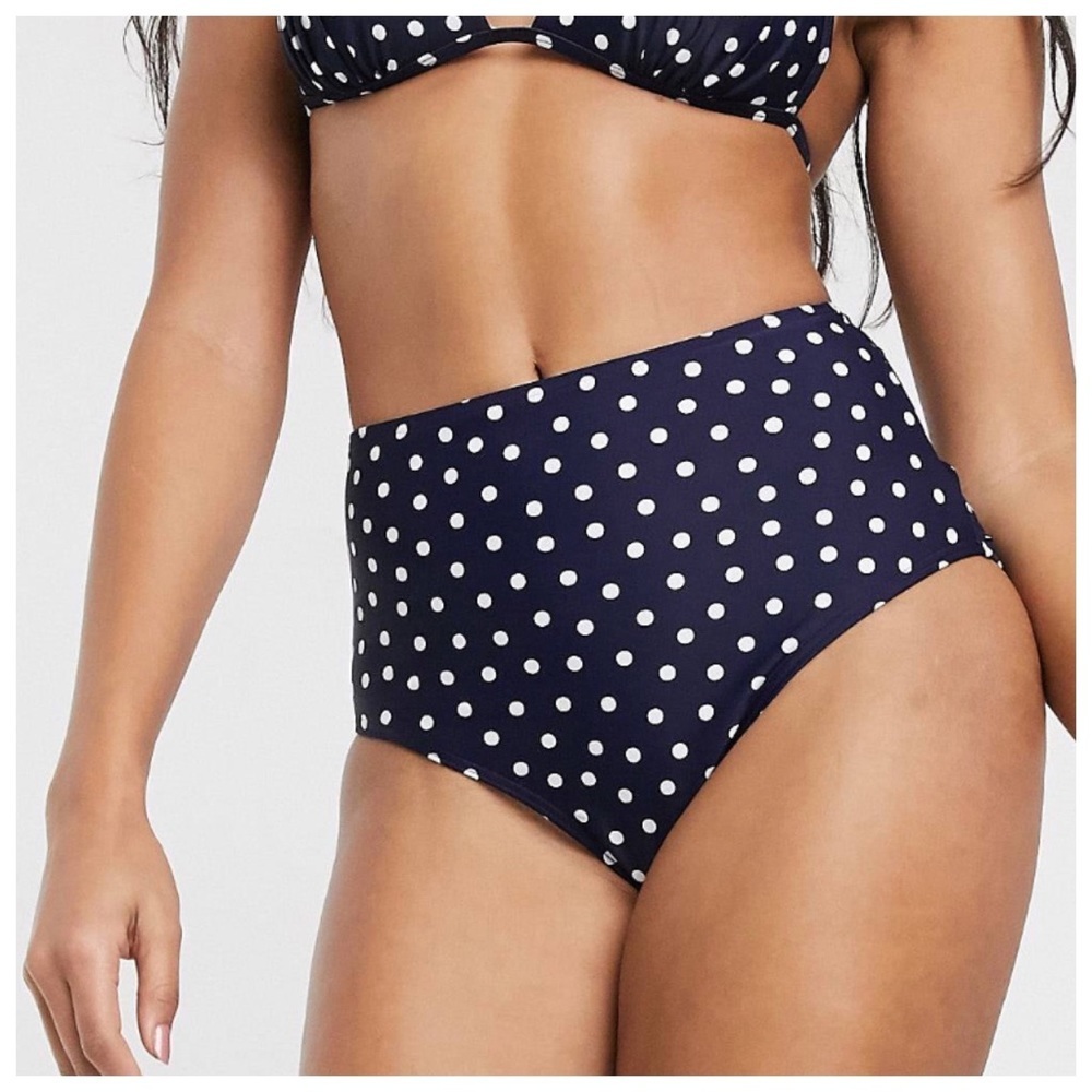 New Look Polka Dot High-Waist Bikini Bottom